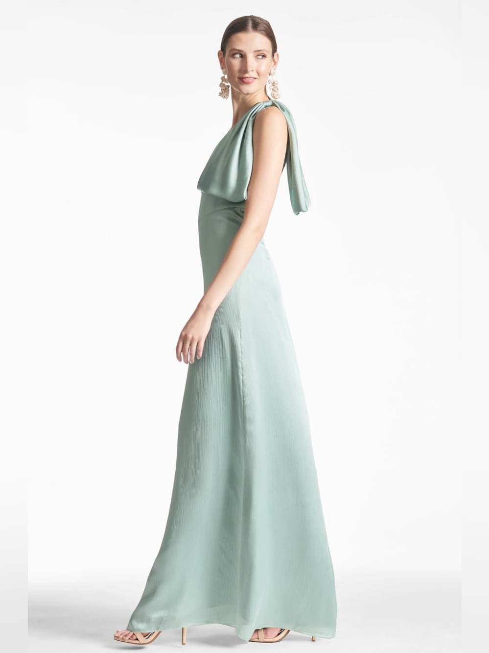 NWT SACHIN & BABI "CHELSEA" ONE SHOULDER BOW GOWN formal wedding guest
